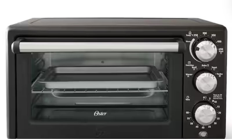Oster 5-in-1, 4 Slice Countertop Convection Oven in Matte Black