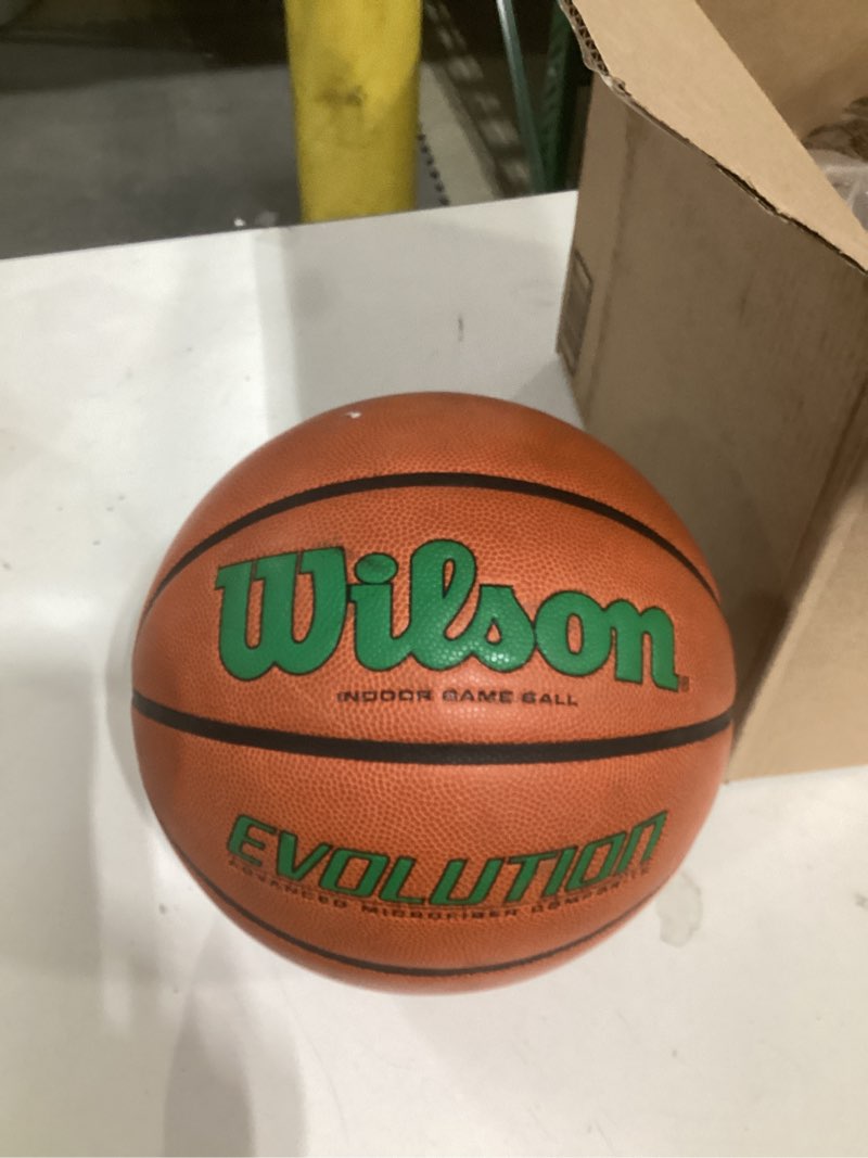 Condition photo showing Good Condition for Wilson Evolution Indoor Game Basketballs - Size 5, Size 6 and Size 7 Green/Brown Size 7 - 29.5"