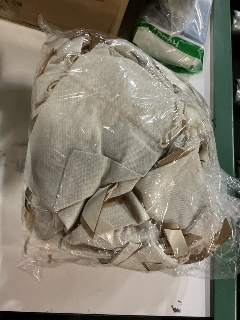Condition photo showing Good Condition for Shinylin 24 Pcs Gift Bags for Baby Shower 5.3 x 7.1 Inch Cute Plush Bear Party Favor Linen Drawstring Bag for Guest Bulk with Bear and Thank You Acrylic Sign Baby Shower Party Supplies(Beige)