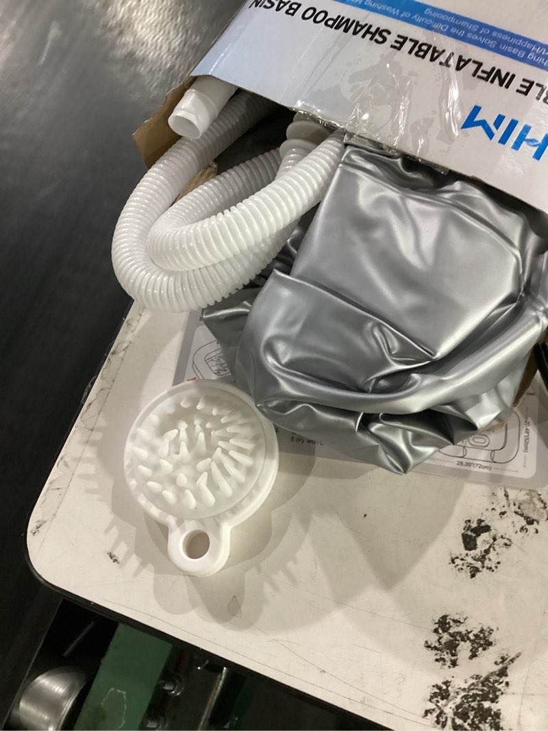 Condition photo showing Good Condition for inflatable shampoo basin - portable shampoo bowl, hair washing basin for bedridden, disabled,injured, hair wash tub for dreadlocks and at home sink washing (silver, 20in inner)