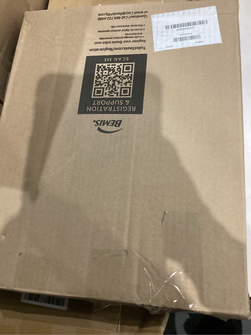 Condition photo showing New/Like New for Mayfair Bennett Toilet Seat with Brushed Gold Hinges, Slow Close Wood Seat, Secure Metal Hinges, Easy Install, Made in USA, Round, White Round Gold