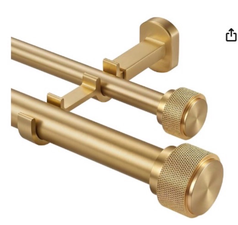 1-1/8 inch double curtain rod - premium nonadjustable 54in/4.5ft drapery rods - heavy duty dual curt
