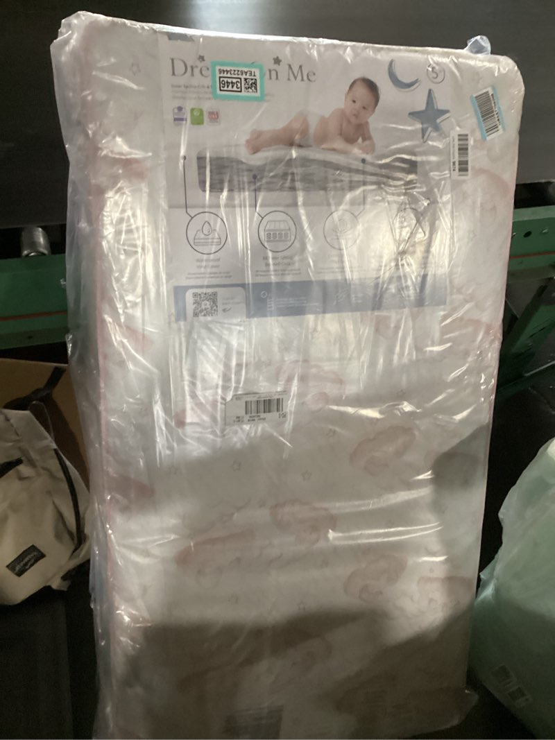 Condition photo showing New/Like New for dream on me twilight 80 coil spring crib and toddler bed mattress, wave pink, 5"