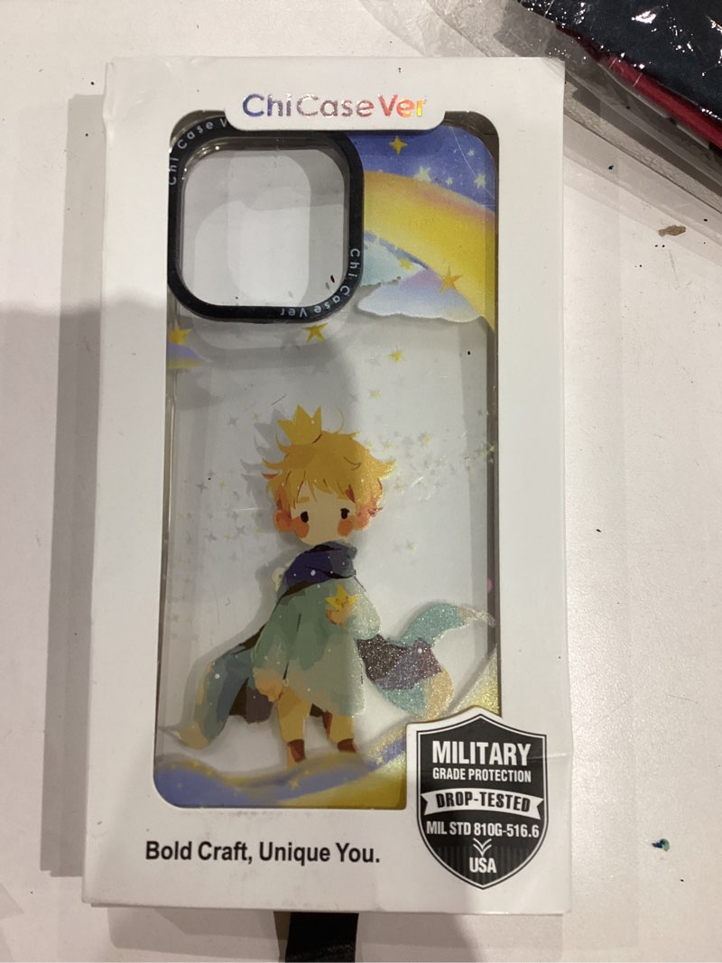 Condition photo showing New/Like New for for iPhone 16 Pro Max Case, Cartoon Pattern with Little Prince-Like, Military-Grade Drop Protection, Cute Soft Slim TPU Protective Cover with Camera Lens Protection for Women & Girls BluePrince iPhone 16 Pro Max