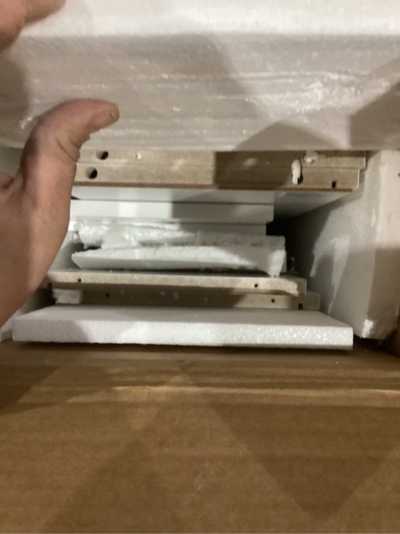 Condition photo showing As Is for SoBuy Bathroom Narrow Storage Cabinet, Skinny Tall Unit with Adjustable Shelves Slender, Bathroom Organizers and Storage, Anti-Tipping Floor Standing Cupboard Laundry Room, White BZR34-W