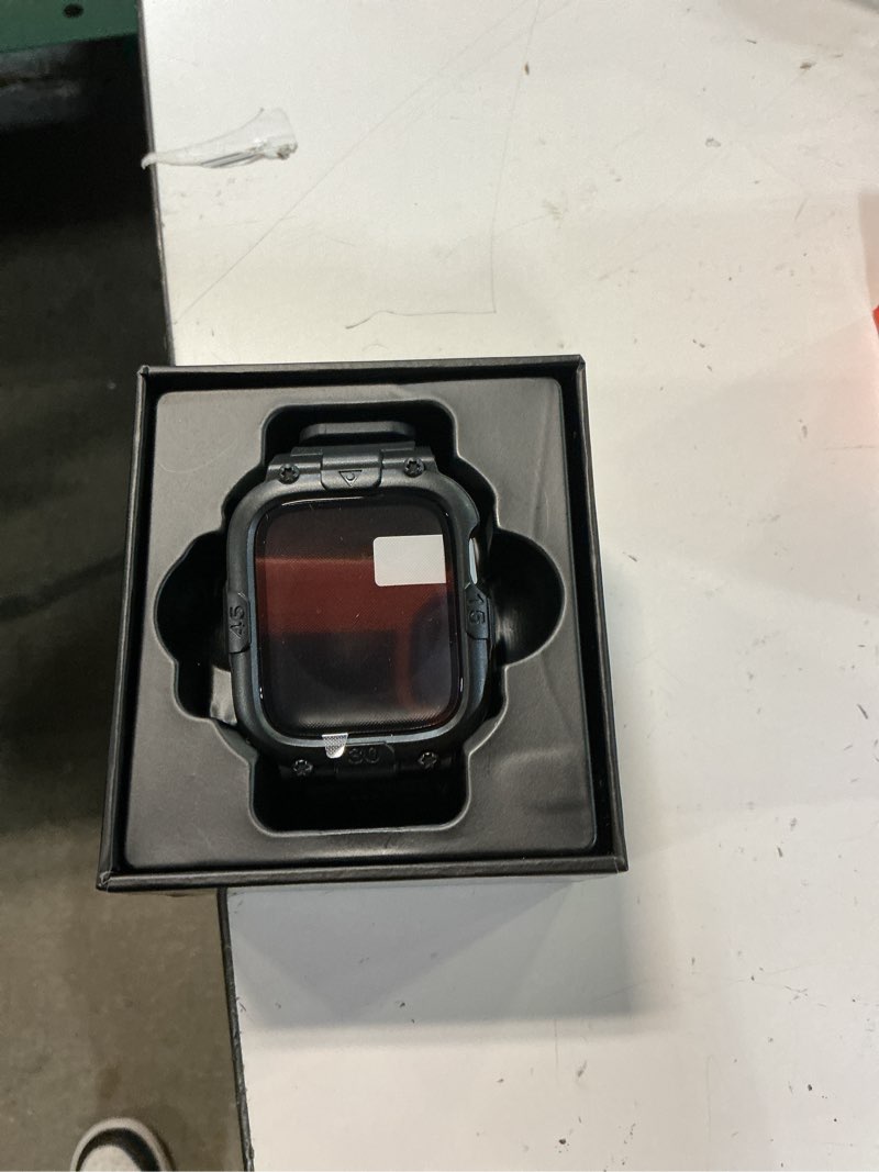 Condition photo showing As Is for goton 3 in 1 waterproof case with band for apple watch with built-in tempered glass screen protector 44mm, 360° shockproof bumper face cover with band for apple watch se 3/se 2/se, series 6/5/4, 44mm black 44mm