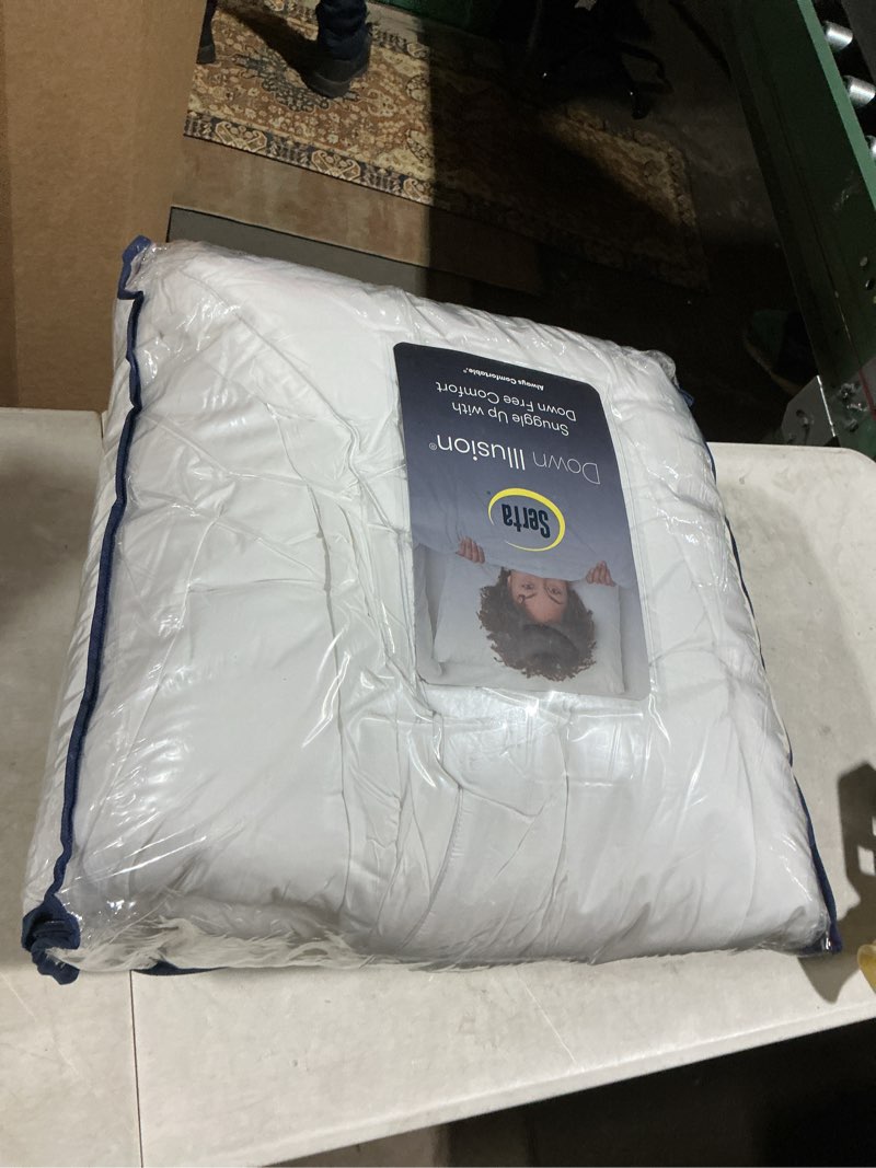 Condition photo showing Good Condition for SERTA Down Illusion Soft Hypoallergenic 2 inch Pillowtop Simple Fit Mattress Topper, King, White King White