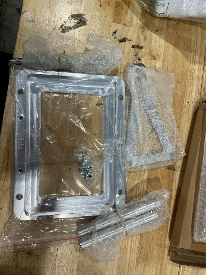 Condition photo showing As Is for pilida universal battery tray hold down trunk battery relocation box billet aluminum