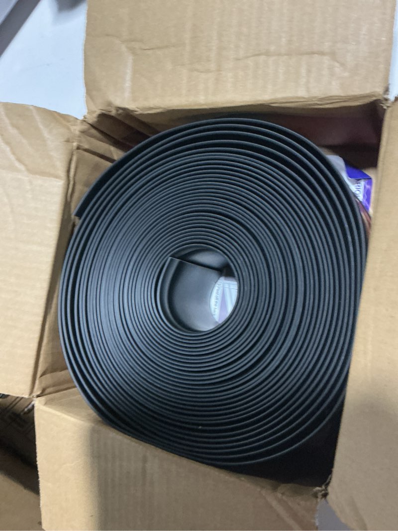 Condition photo showing Good Condition for vinyl baseboard molding trim 3 inch x 40 feet peel and stick baseboard trim flexible pvc cove base moulding self-adhesive trim for garage bathroom cabinet floor walls, black 3inch x 40ft black