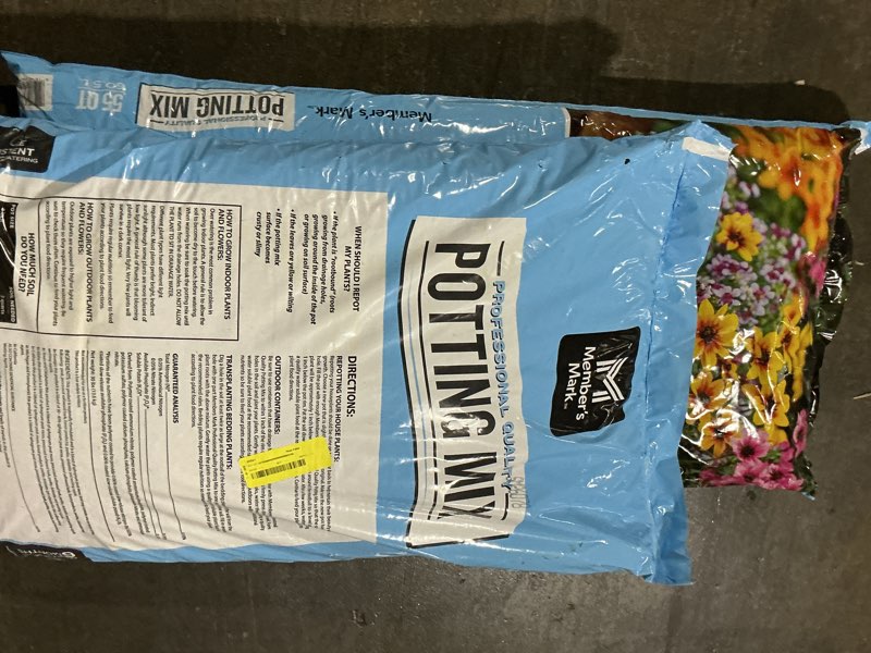 Condition photo showing Good Condition for 2pk member's mark potting mix planting soil, 55 quarts