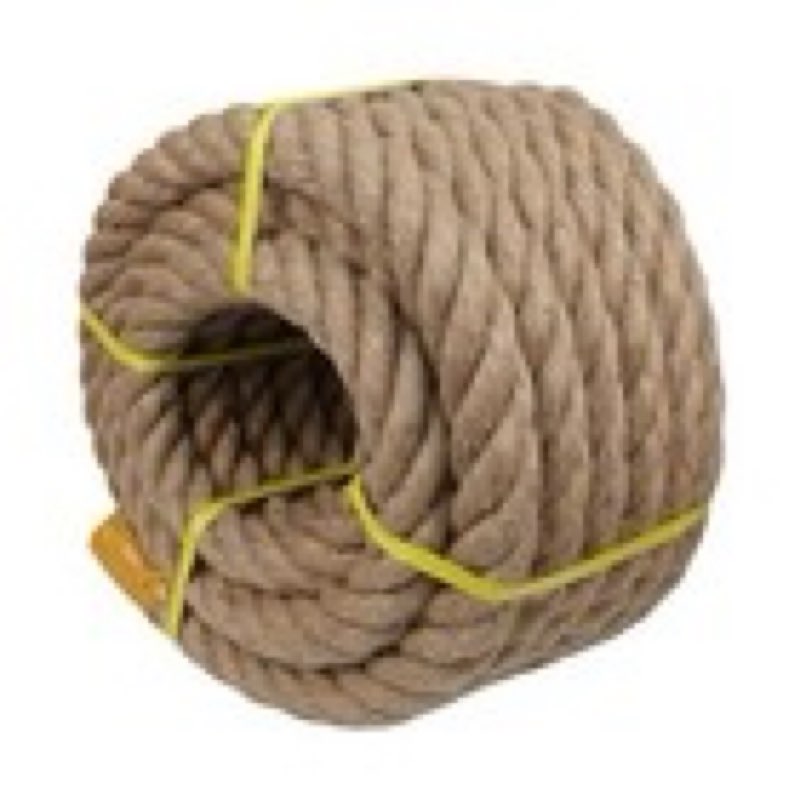 Twisted Manila Rope Natural Jute Rope (2 Inch x 65 Feet) Heavy Duty Hemp Rope...