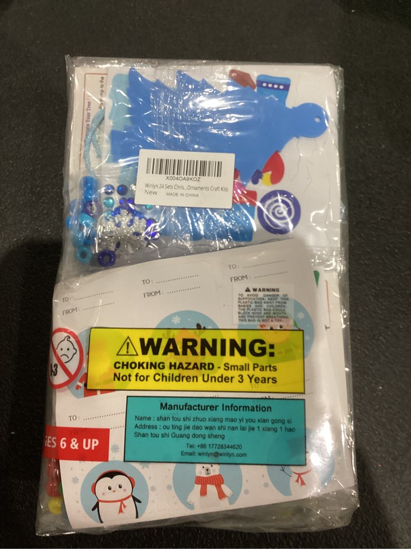 Condition photo showing New/Like New for Winlyn 24 Sets Winter Decorations DIY Christmas Tree Ornaments 3D Pine Tree Necklaces Holiday Craft Kits Blank Foam Tree with Festive Foam Stickers for Kids Home Classroom Activities Party Favors