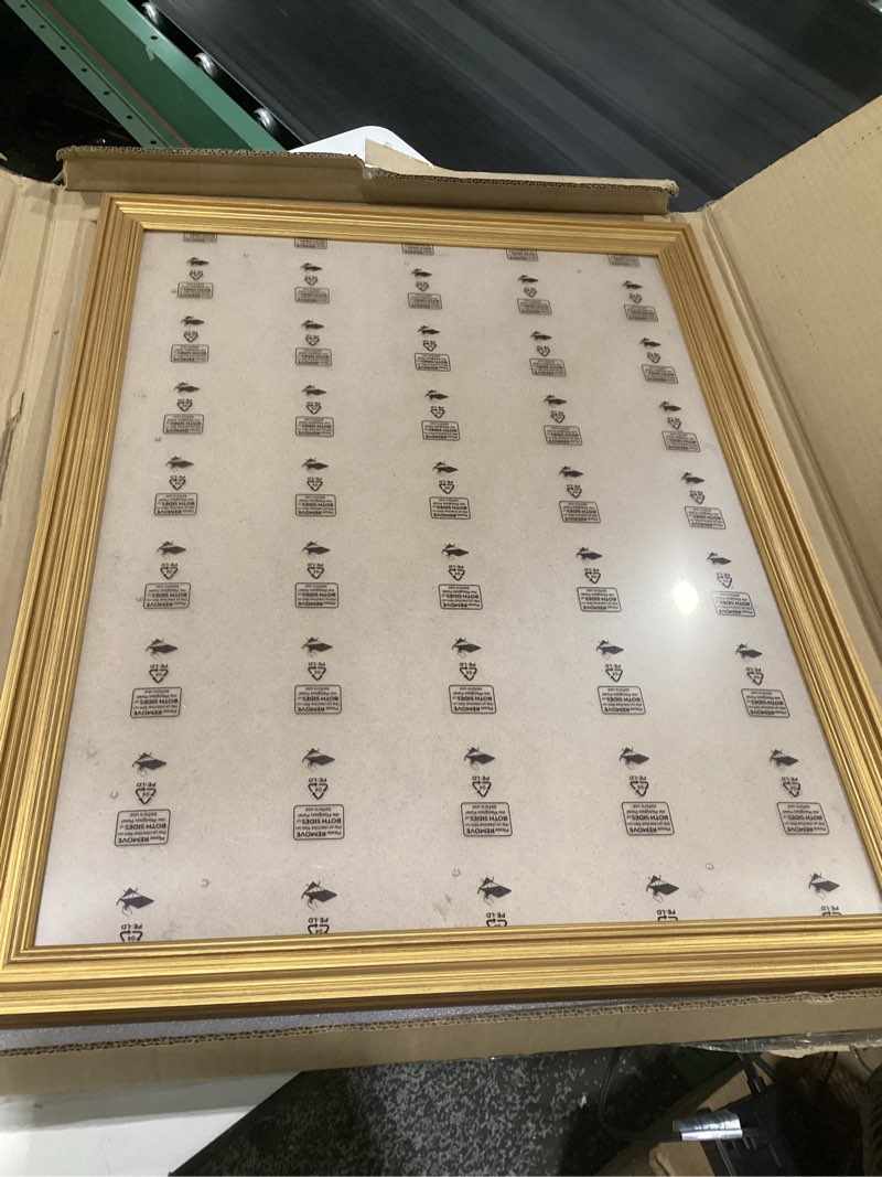 Condition photo showing Good Condition for gulethun 20x27 frame, transitional modern design picture frames, 20 by 27 rustic poster frame for home decor, gold vintage photo frame, horizontal or vertical display, choose size & color gold 20x27in