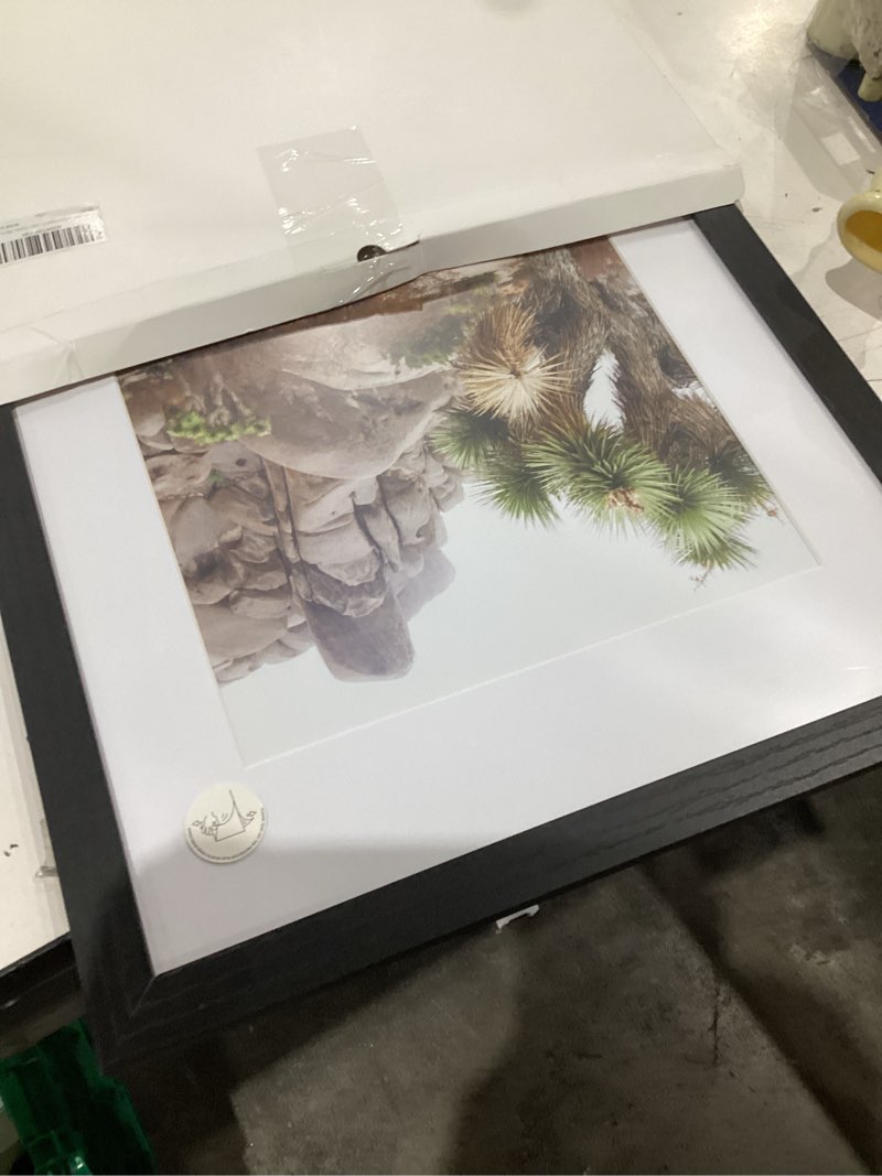 Condition photo showing As Is for 12x16 picture frame, photo frame display 9x12 pictures with mat or 12x16 without mat, hang on the wall, black black 12x16 / 1pack