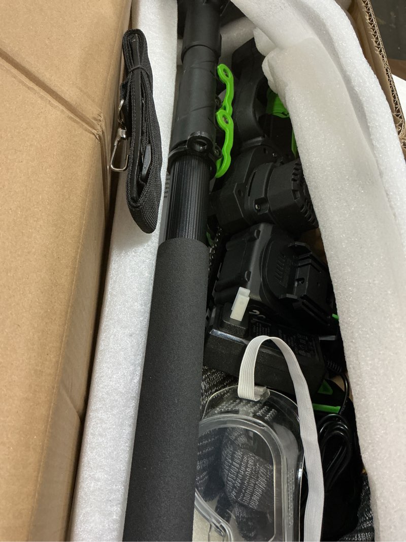 Condition photo showing Good Condition for SOYUS 2-IN-1 Cordless Pole Saw & 8-Inch Mini Chainsaw for Tree Trimming, 21V Electric Pole Chainsaw with 2x 3.0Ah Batteries, Brushless Motor, Max Reach 15ft, Pole Saw for Thick Branch Cutting