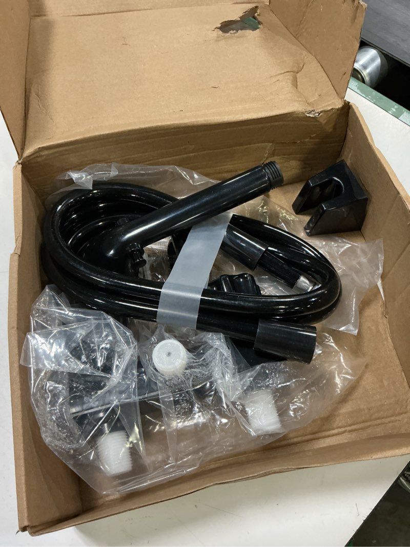 Condition photo showing Good Condition for rv shower faucet w/showerhead and hose - outdoor non-metallic shower parts on-off handheld shower head valve diverter replacements for rvs, fifth wheels, motorhomes,travel trailers,campers,black black w/ black knob