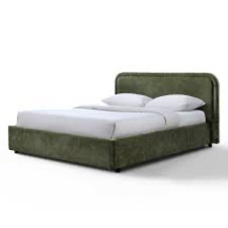 Chloe Upholstered Platform Bed - Moss Green - Queen Size - BOX 2/3