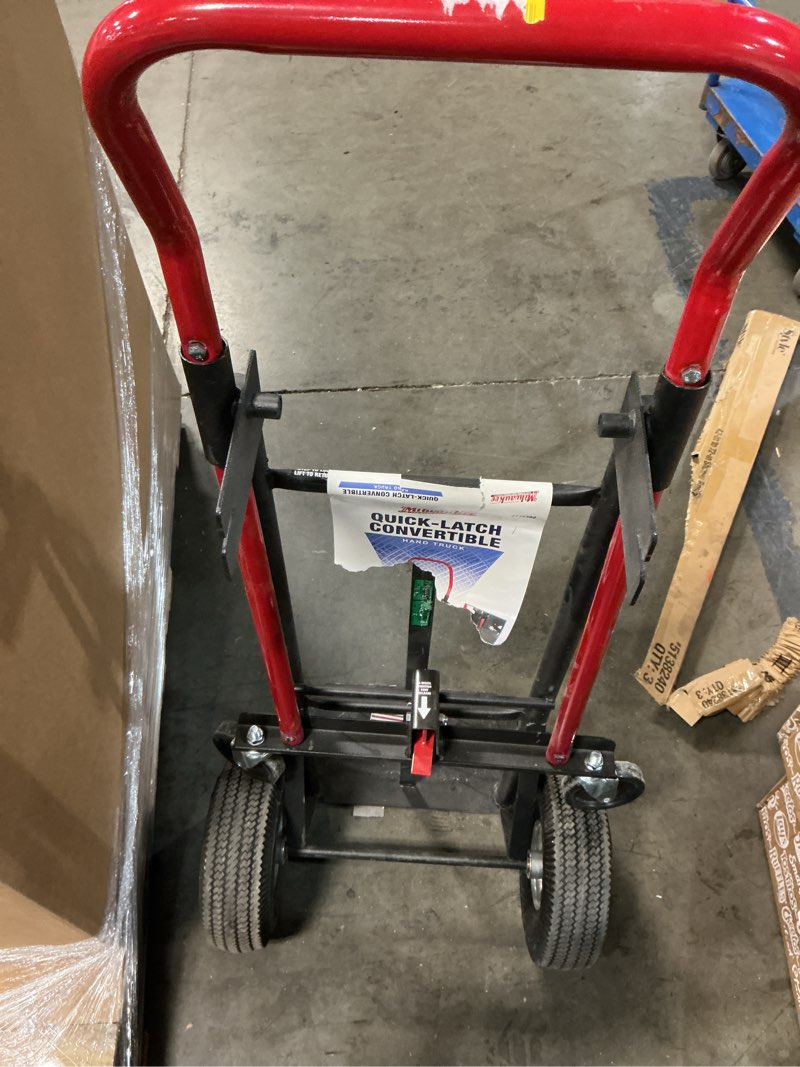 Condition photo showing As Is for Milwaukee 800-lbs. Capacity 2 -Wheel Black Steel Heavy duty hand truck