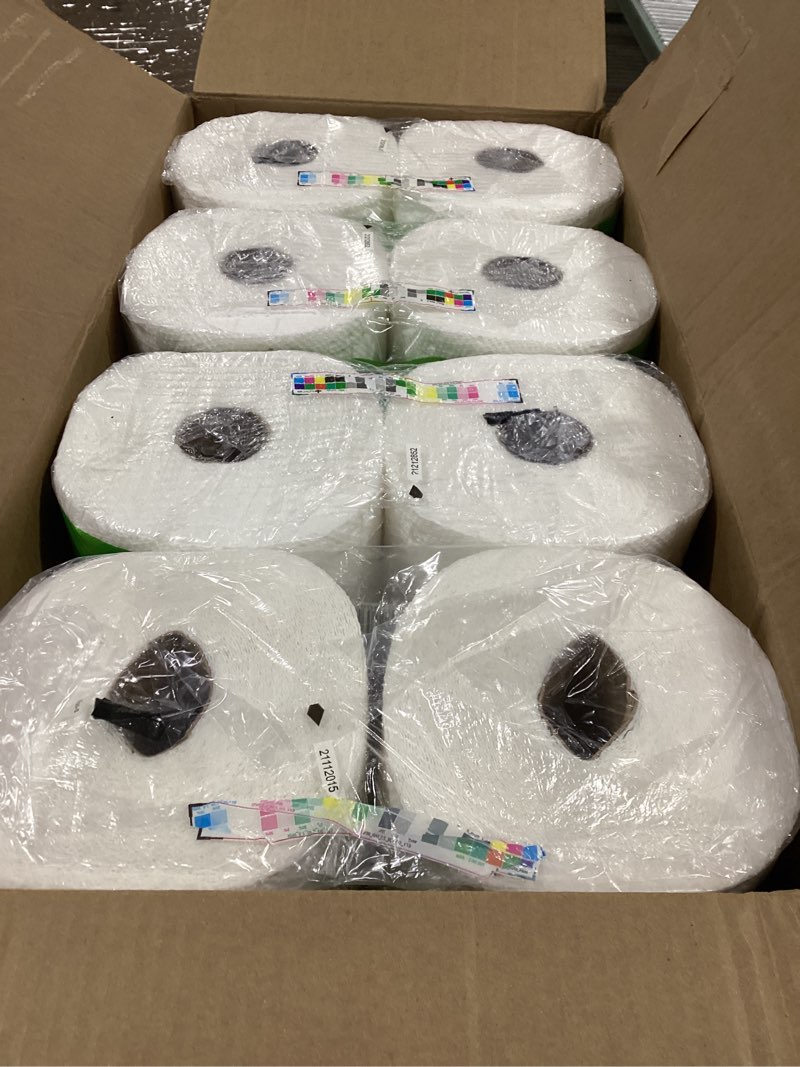 Condition photo showing New/Like New for Bounty Quick-Size Paper Towels, White, 8 Family Triple Rolls = 27 Regular Rolls Family Triple 8 Rolls (141 Sheets)
