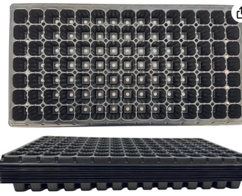 105 Cell Seedling Plastic Nursery Trays, 10 Pack, Thick Durable Germination Plug Trays, 1050 Cells Reusable Plant Propagation