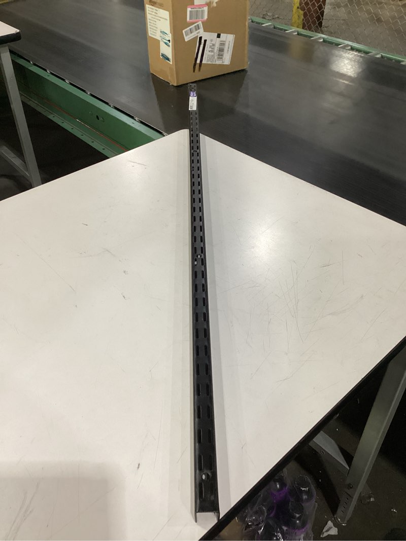 Condition photo showing New/Like New for Knape & Vogt John Sterling Dual Trak Heavy-Duty Adjustable Shelving Standard, 48-inch, Black, 0119-48BK