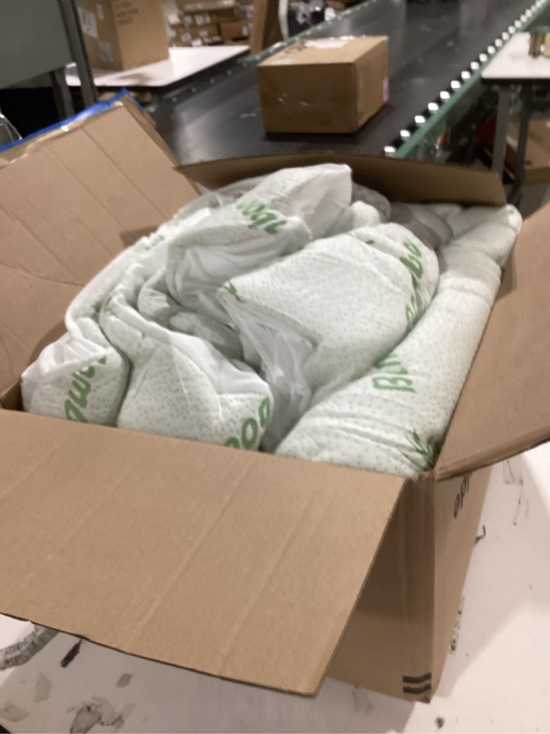 Condition photo showing Good Condition for Ultra Soft King Size Mattress Topper - Viscose Made from Bamboo Pillow Top Mattress Pad for Back Pain Relief - Naturally Cooling for Hot Sleepers, Green Green King