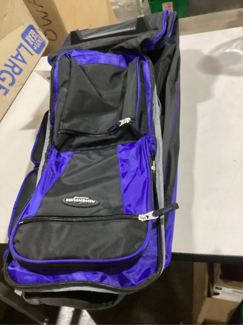 Condition photo showing As Is for Travelers Club Xpedition 30 Inch Multi-Pocket Upright Rolling Duffel Bag 30" Suitcase Blue