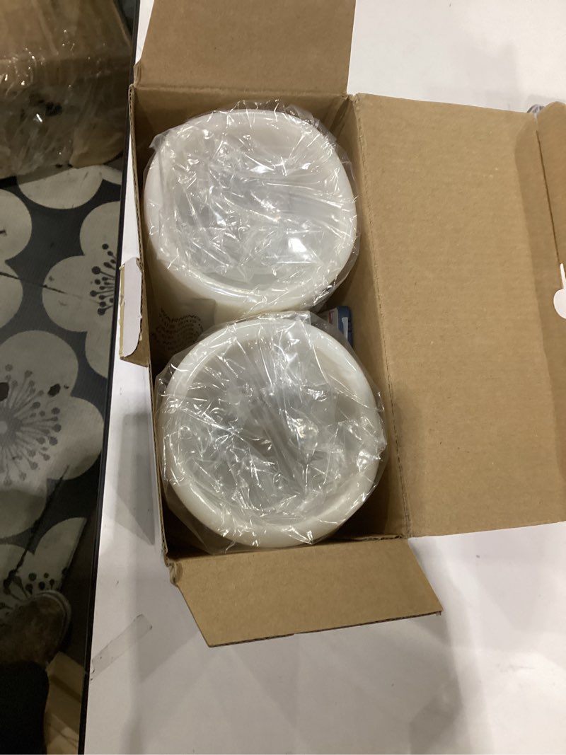 Condition photo showing Good Condition for not tested***** 5plots 4\"×8\" outdoor candles with timer waterproof,ivory white large battery operated led flickering pillar flameless candles for halloween christmas holiday lantern decor set of 2 ivory white 4\"×8\"