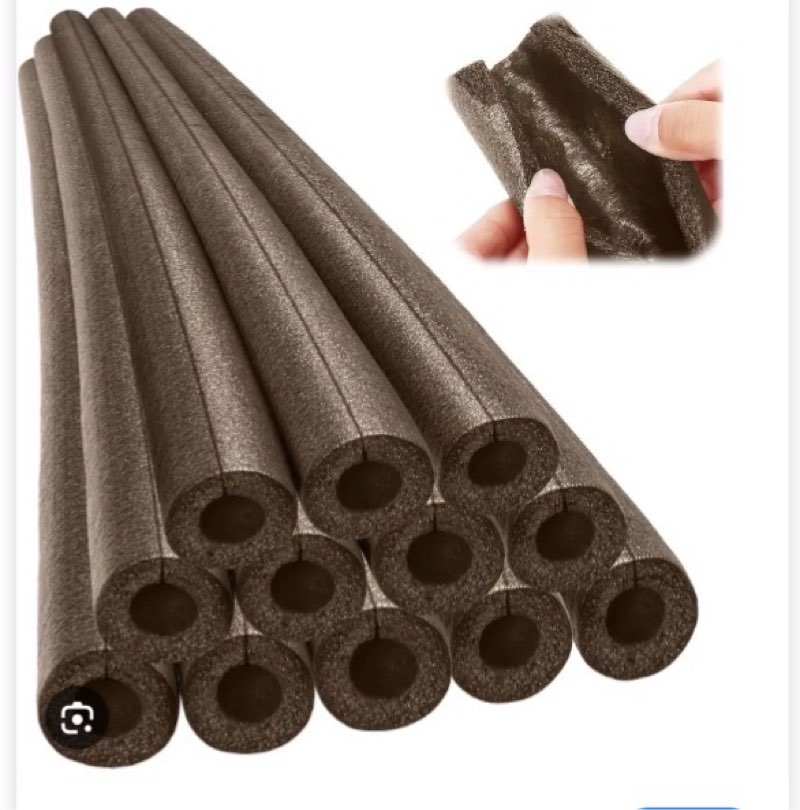 Insulating Foam Pipe Covers Pipe Insulation Freeze Protection Heat Preservation Foam Tube for Tubing Outdoor Water Pipe Insulation Water Pipe Freeze Protection (12 Pcs,Black,1/2 Inch) brown 
