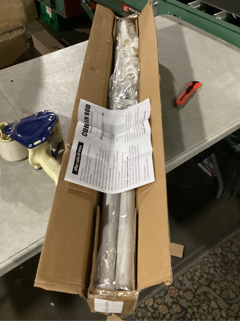 Condition photo showing Good Condition for tension curtain rod no drilling 51–168in(14ft), extra long curtain rod for windows outdoor patio, adjustable heavy duty tension rod shower curtain rod for bathroom renter friendly, never rust, white