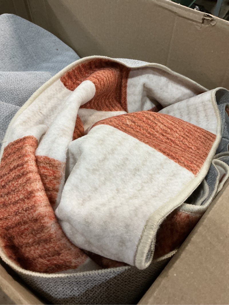 Condition photo showing Good Condition for LIVEBOX 8x10 Area Rugs for Living Room, Checkered Non-Slip Washable Rugs, Farmhouse Neutral Classic Halloween Pattern Large Boys Area Rug for Bedroom, Carpet for Dining Room Office(Orange,8'x10') 8' x 10' (Rectangular) Orange/Checkerboard