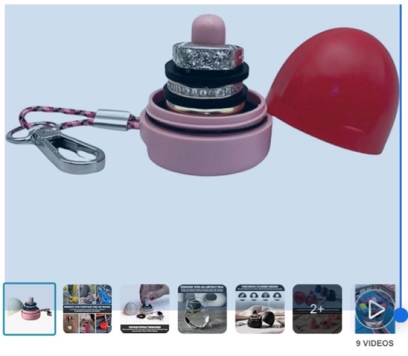 RING THING - Ring Holder Keychain, Jewelry Organizer and Storage, Portable Waterproof Ring Holder, P