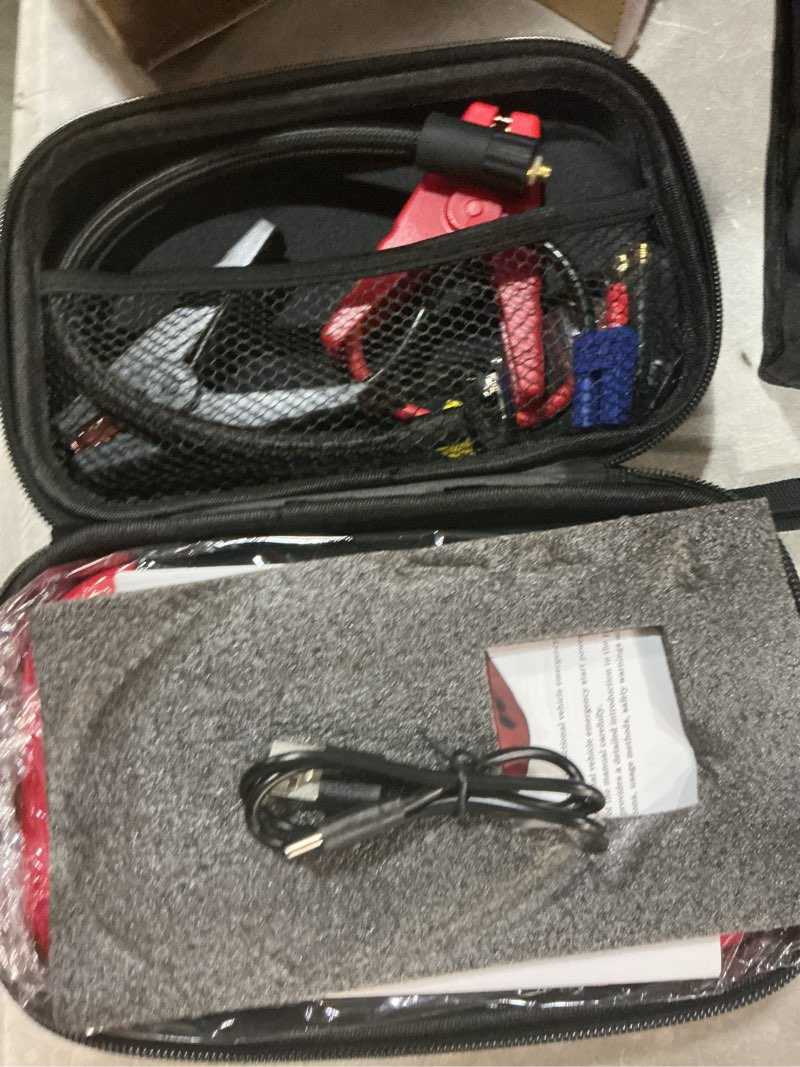 Condition photo showing New/Like New for apexnexus tire inflator portable air compressor & car jump starter, cordless air pump with led light & pressure gauge for auto,motorcycles,bikes,balls. red