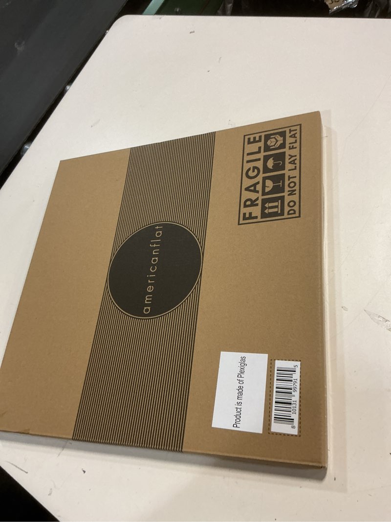 Condition photo showing New/Like New for Americanflat 14x14 Picture Frame with Polished Plexiglass - Use as 4x6 Frame with Mat or Display 14x14 Photo Without Mat - Streamline Collection - Thin Border Square Frames for Wall Display - Black