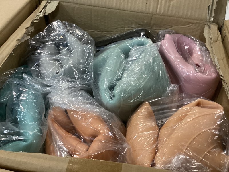 Condition photo showing New/Like New for Lewtemi 12 Pcs Flexible Seating for Classroom Elementary 20 Inch Yoga Ball Chair Large Inflatable Donut Ball Chair Wobble Seat with Inflator for Kids Student Sensory Balance Exercise Home Office