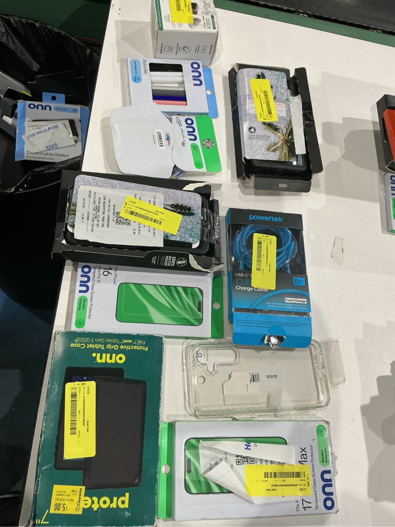 Condition photo showing As Is for assorted cellphone/tablet/laptop case covers & accessories