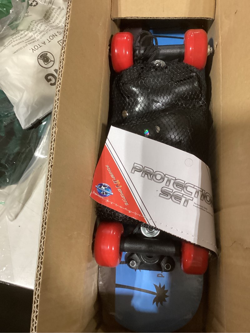 Condition photo showing Good Condition for Honoson 7 Pcs Skateboard for Toddlers Beginners Knee Elbow Pads Wrist Guards Gear Set Age 2-5 Kids 17 x 5'' Fire Dinosaur