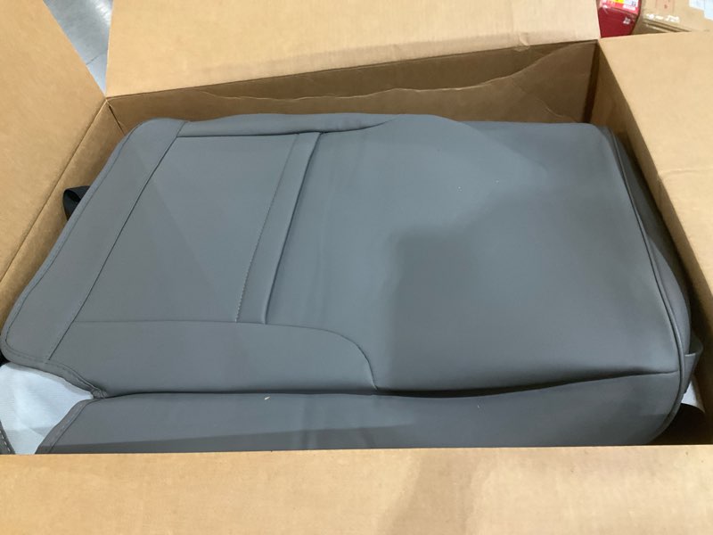 Condition photo showing As Is for tiehesyt gray car seat covers full set, breathable leather automotive front and rear seat covers & headrest for reduce the driving fatigue, compatible with most vehicles, cars graceful gray front pair and rear
