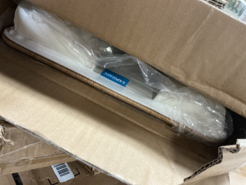 Condition photo showing Good Condition for LAPGEAR Home Office Lap Desk with Device Ledge, Mouse Pad, and Phone Holder - White Oak Woodgrain - Fits up to 15.6 Inch Laptops - Style No. 91579 White Oak Woodgrain Home Office