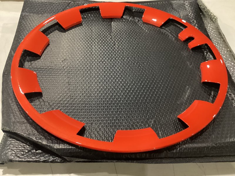 Condition photo showing Good Condition for wheel rim protect for tesla model y 20" (2020-2024), easy-install hubcaps wheel cover, scratch-resistant car tire trim rings, stylish design for induction wheels, tangerine 4pcs model y accessories