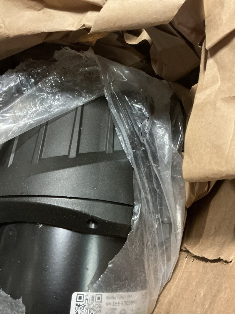 Condition photo showing As Is for insinkerator power 1hp, 1 hp garbage disposal, power series ez connect continuous feed food waste disposer, black