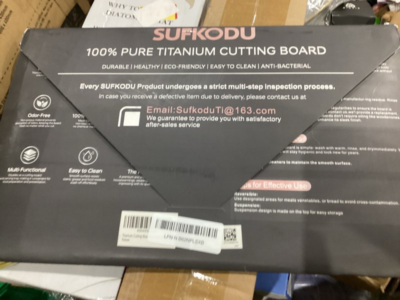 Condition photo showing New/Like New for titanium cutting board set of 3, titanium cutting boards for kitchen, 100% double-sided titanium cutting boards, separate raw and cooked food areas, non-toxic, dishwasher safe (s+ m + l) sliver 16"l x 10"w(s+m+l)
