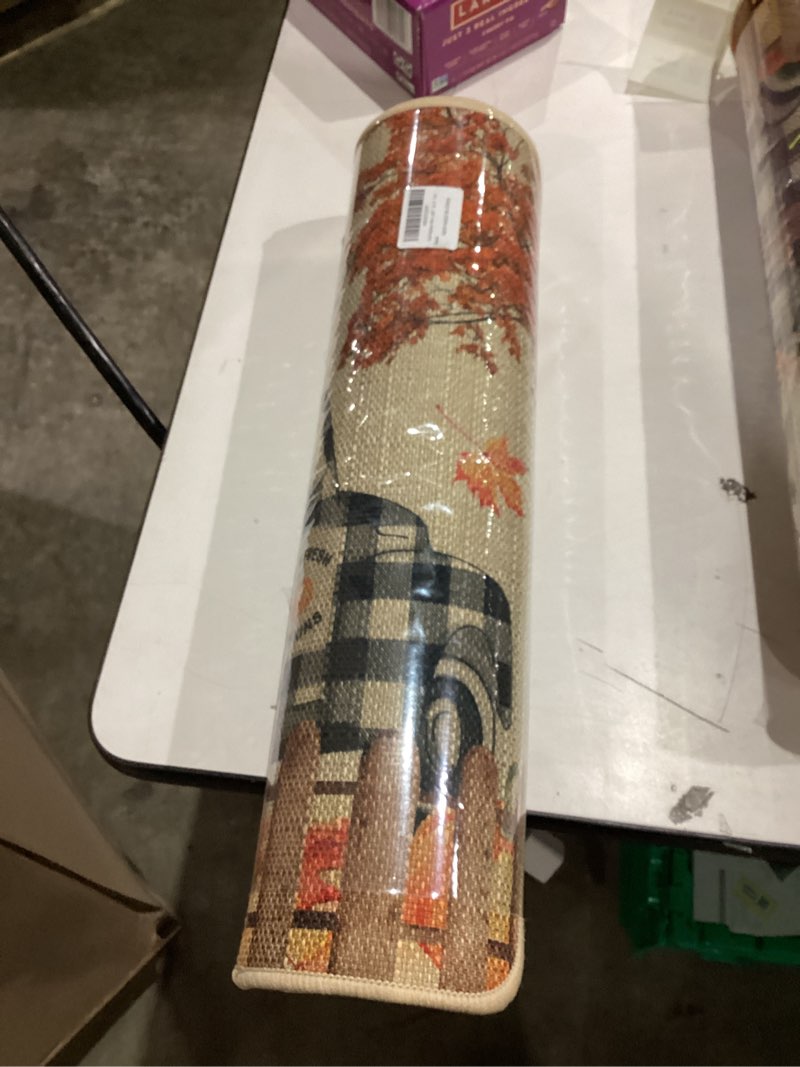 Condition photo showing New/Like New for Fall Decorations for Home, Fall Kitchen Rugs Set of 2, Autumn Pumpkin Truck Kitchen Mats Decor 17x29-17x47 Inch
