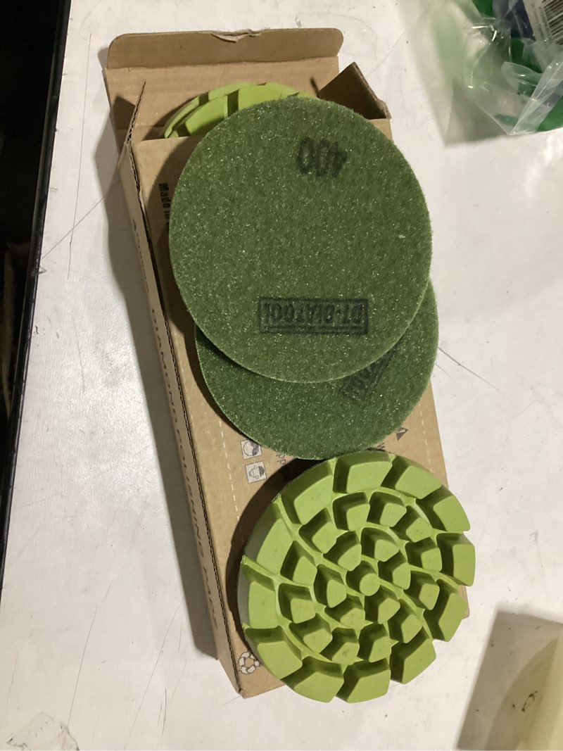 Condition photo showing New/Like New for dt-diatool diamond floor polishing pads resin bond terrazzo floor diameter 4 inch grit 400 pack of 6 4 inch grit 400 6.0