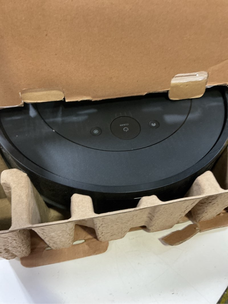 Condition photo showing As Is for irobot roomba robot vacuum and mop combo (y0140) - vacuums & mops, easy to use, power-lifting suction, multi-surface floors, smart navigation, cleans in neat rows, self-charging, bagless, space-saving roomba y0140