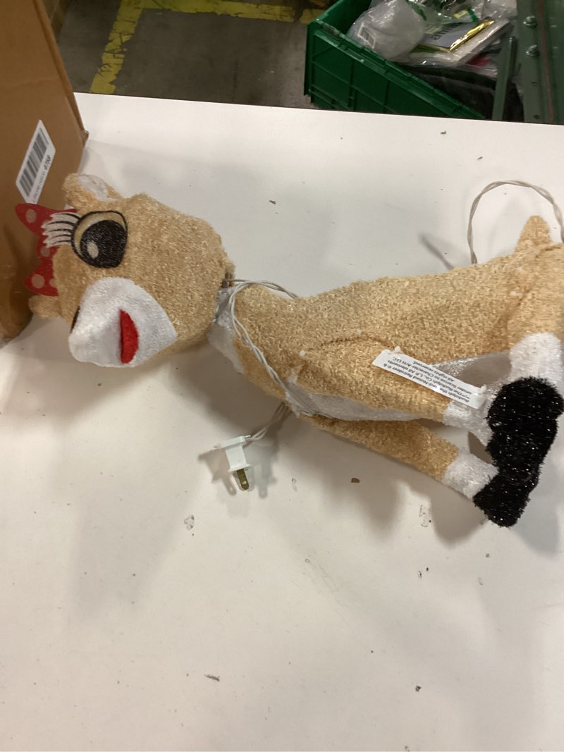 Condition photo showing Good Condition for Product Works 18-Inch Rudolph 3D LED Pre-Lit Clarice The Reindeer Christmas Yard Art, 50 Lights