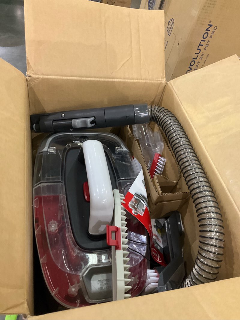 Condition photo showing As Is for Hoover CleanSlate Plus Portable Carpet + Upholstery Spot Cleaner Machine, Powerful Suction with Versatile Tools, Pet Stain Remover, Car and Auto Detailer, Pair with Hoover Carpet Cleaner Solution