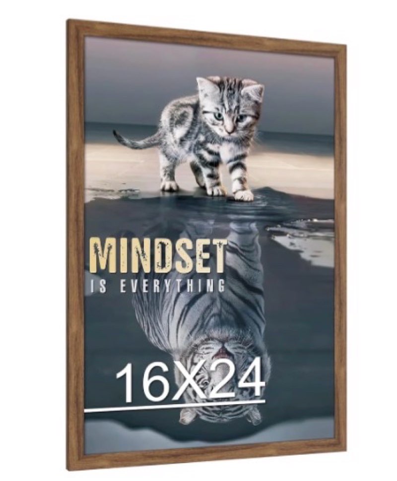 16x24 Picture Frame Brown, Rustic 24x16in Poster Frame, Distressed 16 by 24 Canvas Frame, Large Gallery Family Concert Portrait Photo Frame, Anniversary/Birthday/Wedding/Thank you/Christmas Gift