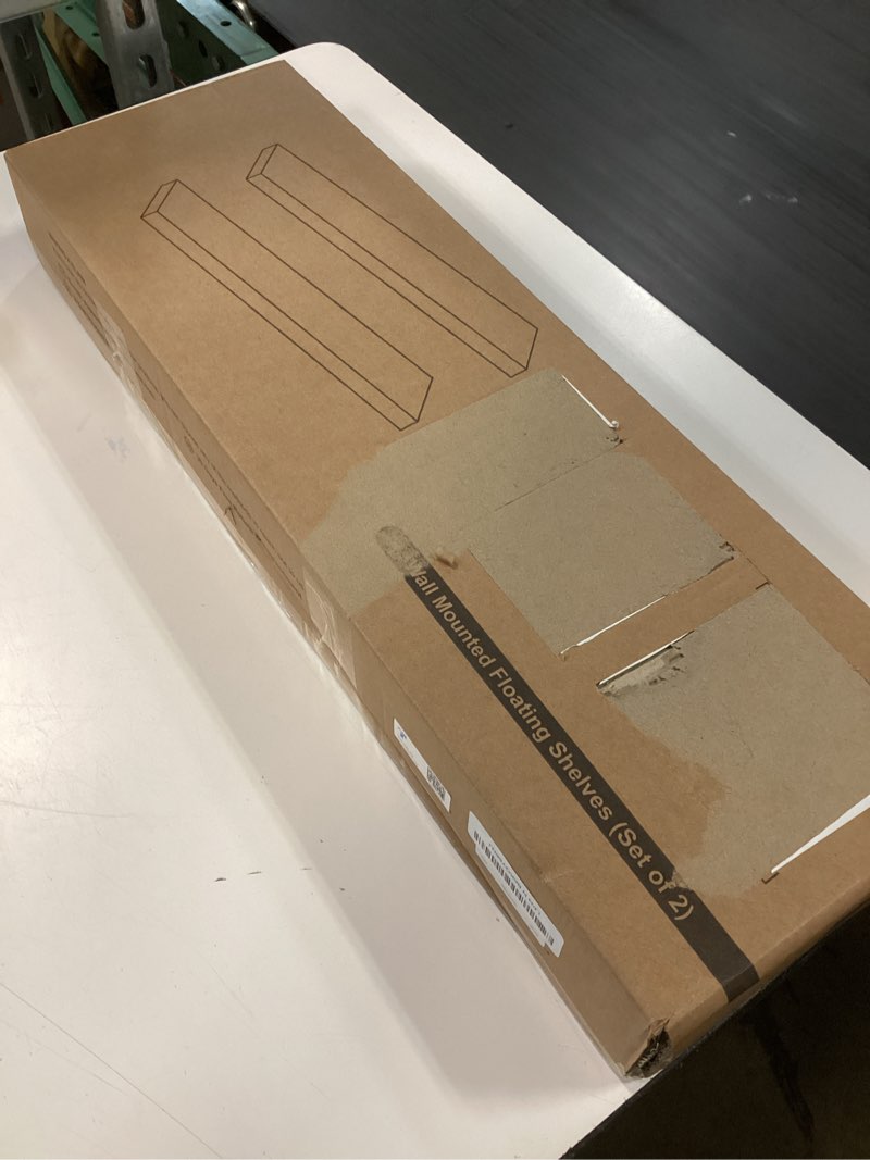 Condition photo showing New/Like New for bayka floating shelves for wall, 22.5 inches black wall shelves for bathroom, bedroom, living room, kitchen & book, hanging display decor organizer shelf with 22 lbs capacity a. black - universal classic style 22.5inches