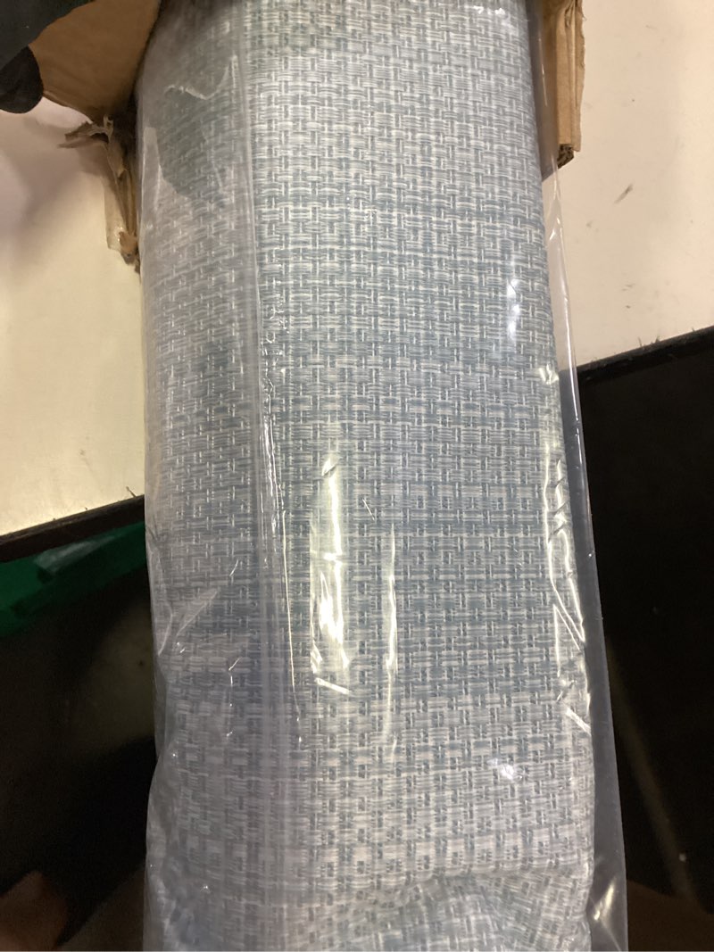 Condition photo showing Good Condition for madison park galen cordless roman shade, 39"w x 64"h, sheen blue – room darkening, thermal insulated, energy efficient window blind with subtle sheen basketweave fabric for privacy room darkening basketweave sheen blue 39"w x 64"h